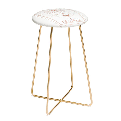 Emanuela Carratoni Le Soleil or The Sun White Counter Stool