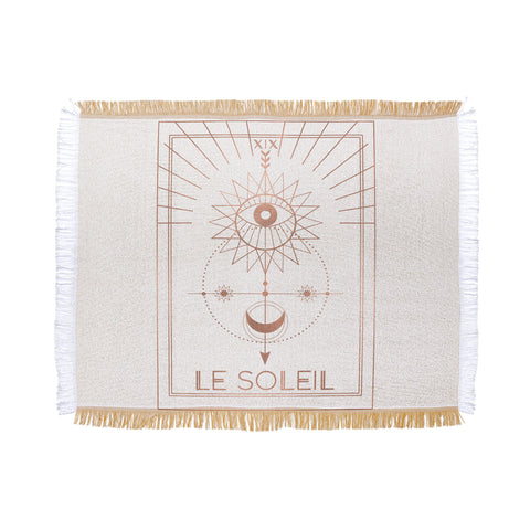 Emanuela Carratoni Le Soleil or The Sun White Throw Blanket