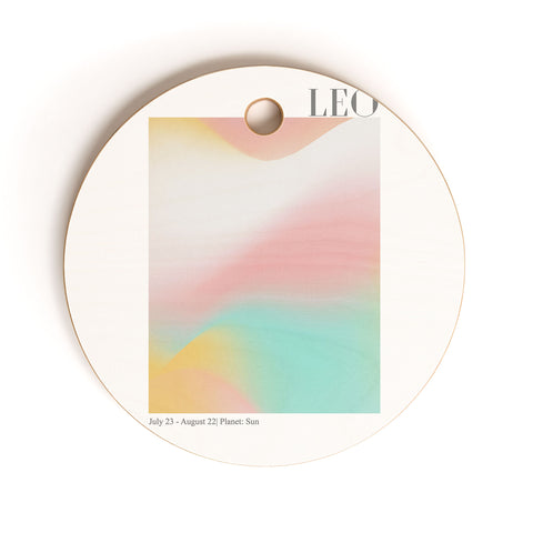 Emanuela Carratoni Leo Zodiac Sign Gradient Cutting Board Round