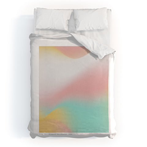 Emanuela Carratoni Leo Zodiac Sign Gradient Duvet Cover