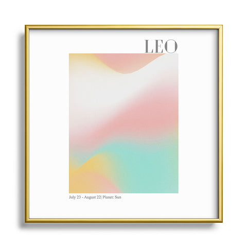 Emanuela Carratoni Leo Zodiac Sign Gradient Square Metal Framed Art Print