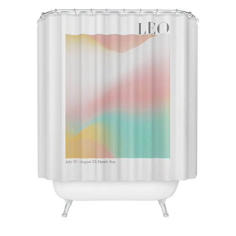 Emanuela Carratoni Leo Zodiac Sign Gradient Shower Curtain