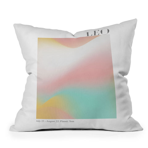 Emanuela Carratoni Leo Zodiac Sign Gradient Throw Pillow