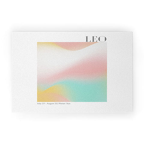 Emanuela Carratoni Leo Zodiac Sign Gradient Welcome Mat