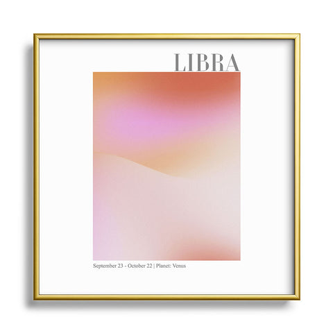 Emanuela Carratoni Libra Zodiac Sign Gradient Metal Square Framed Art Print