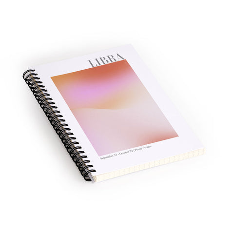 Emanuela Carratoni Libra Zodiac Sign Gradient Spiral Notebook
