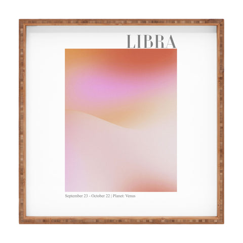 Emanuela Carratoni Libra Zodiac Sign Gradient Square Tray