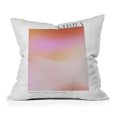 Emanuela Carratoni Libra Zodiac Sign Gradient Throw Pillow