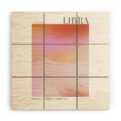 Emanuela Carratoni Libra Zodiac Sign Gradient Wood Wall Mural