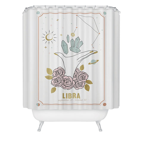 Emanuela Carratoni Libra Zodiac Sign Shower Curtain