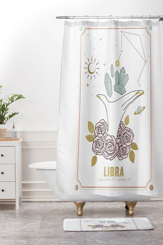 Emanuela Carratoni Libra Zodiac Sign Shower Curtain And Mat