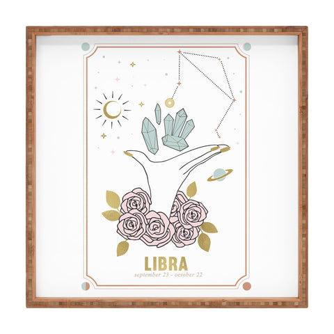 Emanuela Carratoni Libra Zodiac Sign Square Tray