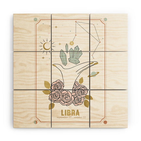 Emanuela Carratoni Libra Zodiac Sign Wood Wall Mural