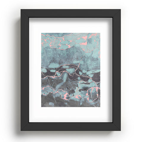 Emanuela Carratoni Light Blue and Blush Marble Recessed Framing Rectangle