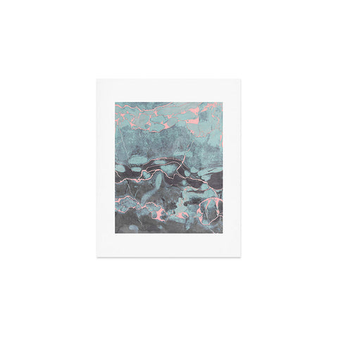 Emanuela Carratoni Light Blue and Blush Marble Art Print