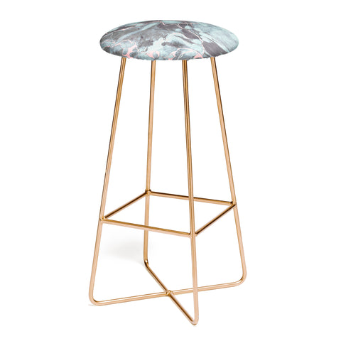 Emanuela Carratoni Light Blue and Blush Marble Bar Stool