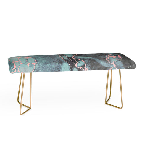 Emanuela Carratoni Light Blue and Blush Marble Bench