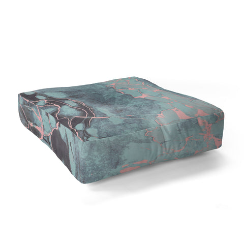 Emanuela Carratoni Light Blue and Blush Marble Floor Pillow Square