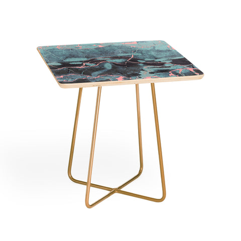 Emanuela Carratoni Light Blue and Blush Marble Side Table
