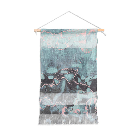 Emanuela Carratoni Light Blue and Blush Marble Wall Hanging Portrait