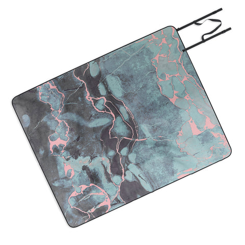 Emanuela Carratoni Light Blue and Blush Marble Picnic Blanket