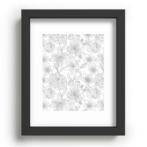 Emanuela Carratoni Line Art Floral Theme Recessed Framing Rectangle