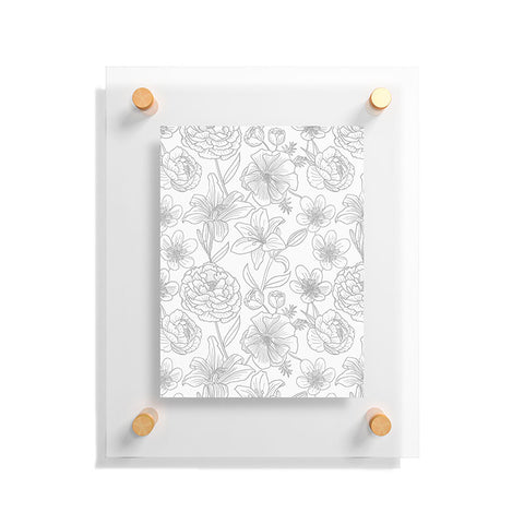 Emanuela Carratoni Line Art Floral Theme Floating Acrylic Print