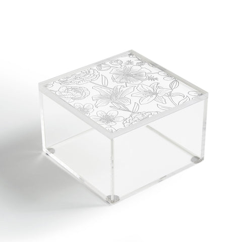 Emanuela Carratoni Line Art Floral Theme Acrylic Box