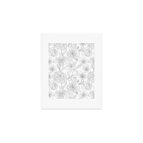 Emanuela Carratoni Line Art Floral Theme Art Print