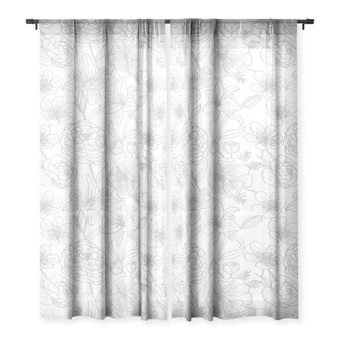 Emanuela Carratoni Line Art Floral Theme Sheer Non Repeat