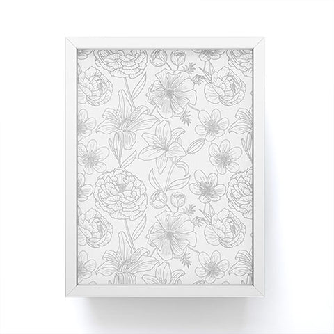 Emanuela Carratoni Line Art Floral Theme Framed Mini Art Print
