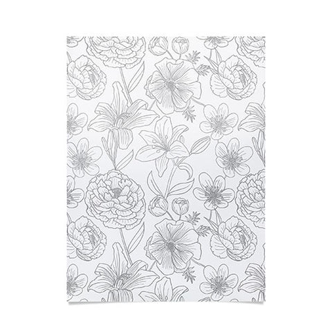 Emanuela Carratoni Line Art Floral Theme Poster