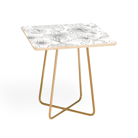 Emanuela Carratoni Line Art Floral Theme Side Table