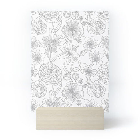 Emanuela Carratoni Line Art Floral Theme Mini Art Print