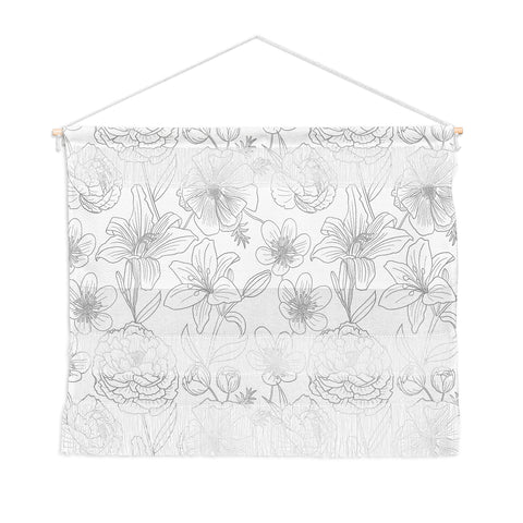 Emanuela Carratoni Line Art Floral Theme Wall Hanging Landscape