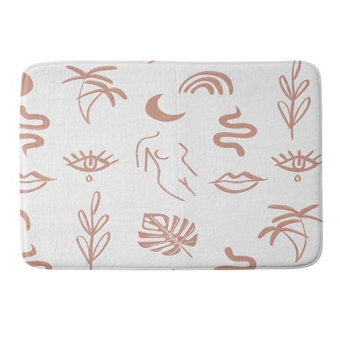 Emanuela Carratoni Line Art Pattern Memory Foam Bath Mat