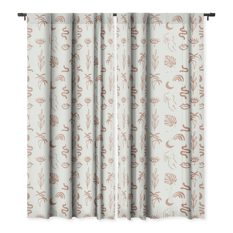 Emanuela Carratoni Line Art Pattern Blackout Window Curtain