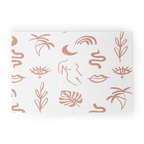 Emanuela Carratoni Line Art Pattern Welcome Mat