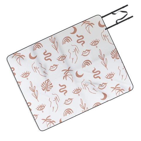 Emanuela Carratoni Line Art Pattern Picnic Blanket