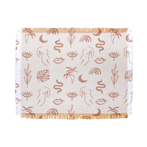 Emanuela Carratoni Line Art Pattern Throw Blanket