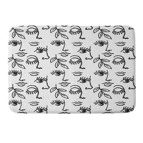 Emanuela Carratoni Line Art Portraits Memory Foam Bath Mat