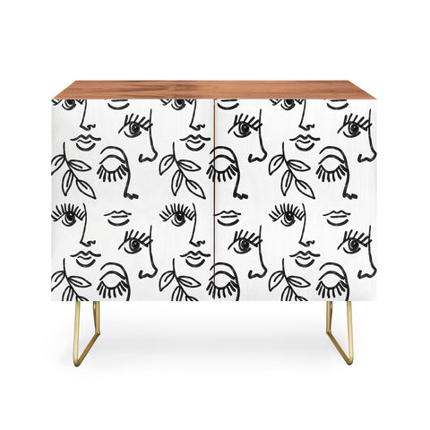 Emanuela Carratoni Line Art Portraits Credenza