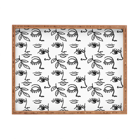 Emanuela Carratoni Line Art Portraits Rectangular Tray