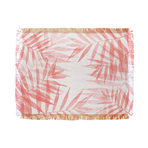 Emanuela Carratoni Living Coral Tropicana Palms Throw Blanket