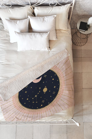 Emanuela Carratoni Love in Space Fleece Throw Blanket
