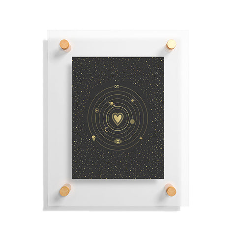 Emanuela Carratoni Love Universe in Gold Floating Acrylic Print