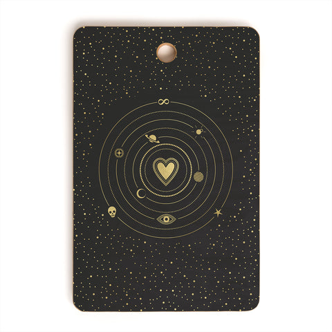 Emanuela Carratoni Love Universe in Gold Cutting Board Rectangle