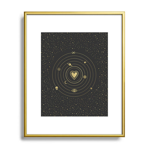 Emanuela Carratoni Love Universe in Gold Metal Framed Art Print
