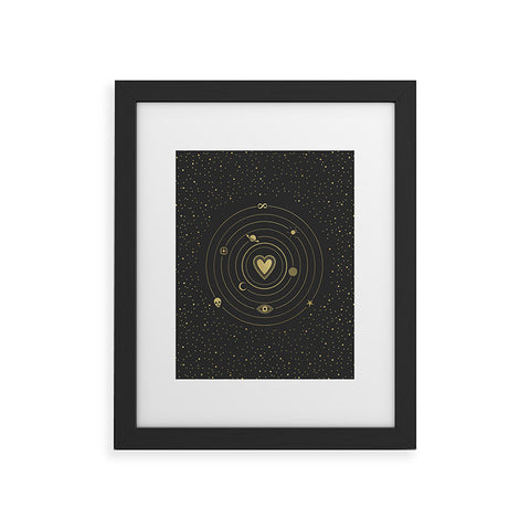 Emanuela Carratoni Love Universe in Gold Framed Art Print