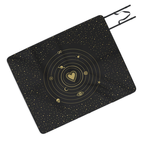 Emanuela Carratoni Love Universe in Gold Picnic Blanket
